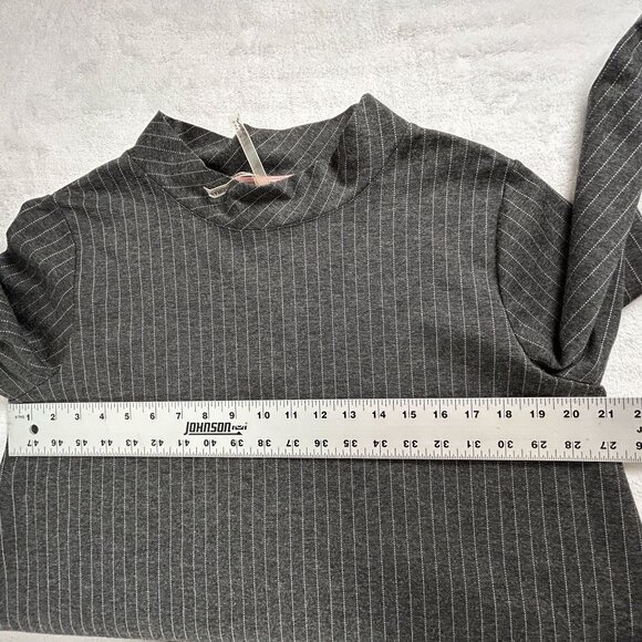 Margaret E Co. Womens Pinstripe Long-Sleeve Dress Size Large Black White Stretch - Picture 7 of 9